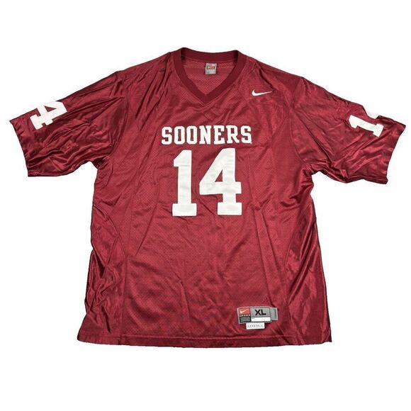 Vintage Nike Oklahoma Sooners Jersey Mens XL Length +2 #14 Sewn - Picture 1 of 11